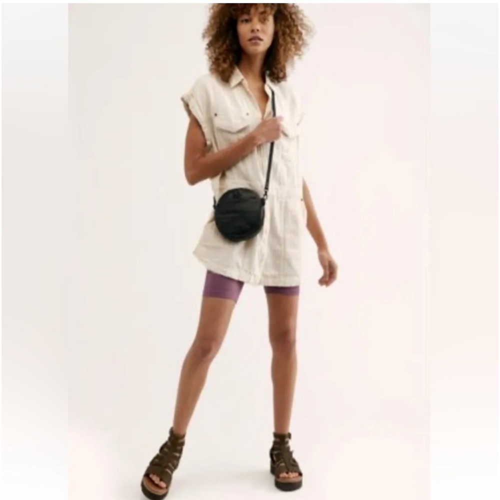 We The Free People Just Say When Oversize Tunic Top Dress Linen  Small